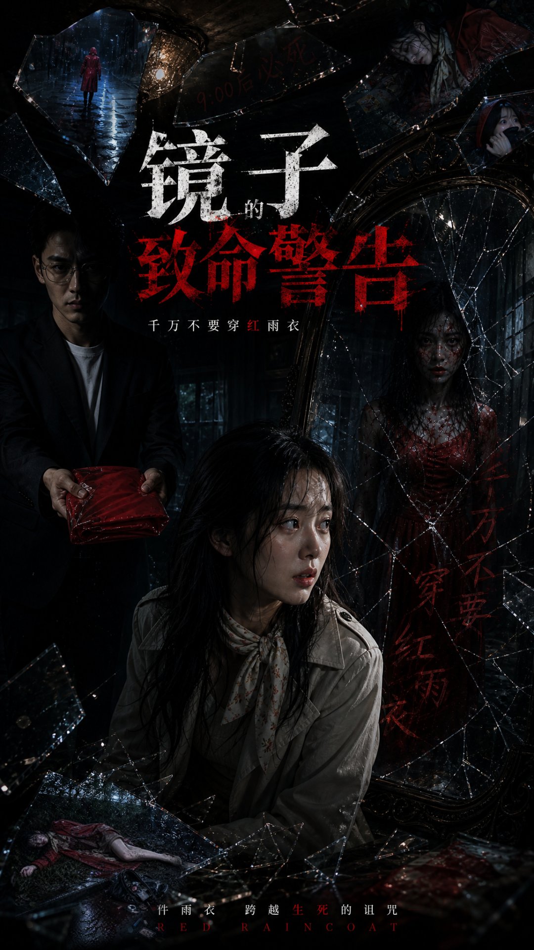 AI 漫剧海报：镜子的致命警告